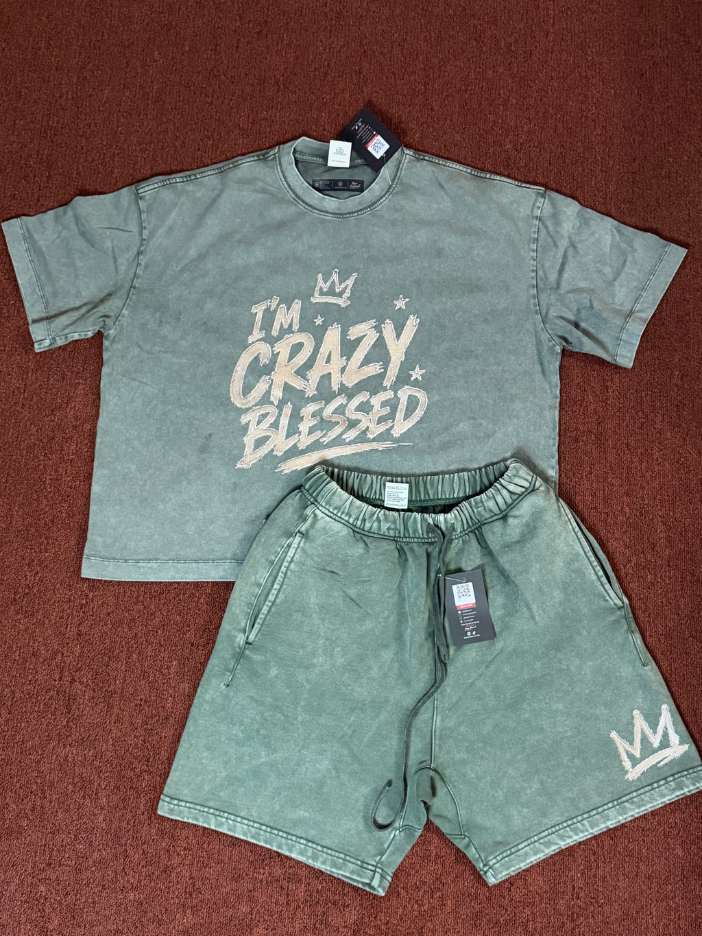 I’m Crazy Blessed “Too Blessed to Be Stressed” Short Set