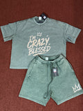 I’m Crazy Blessed “Too Blessed to Be Stressed” Short Set