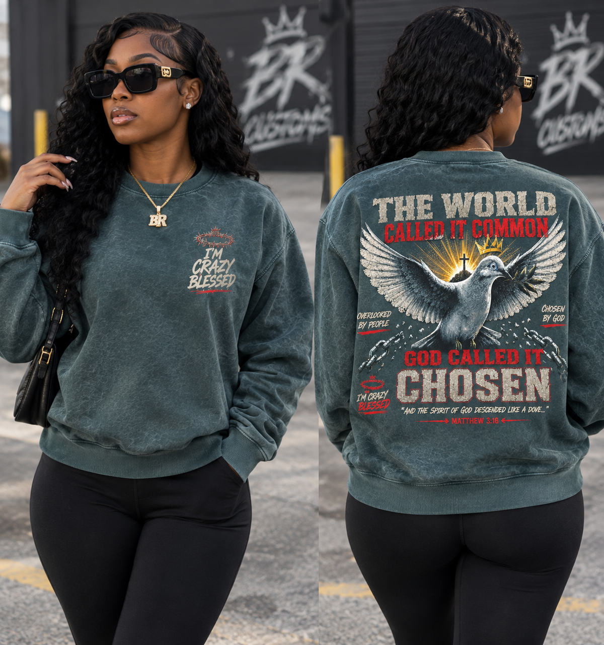 God Called It Chosen Crewneck – I’m Crazy Blessed